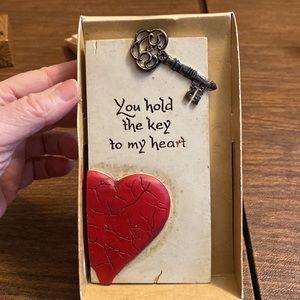 Arts in Stone standing or hanging plaque “You hold the key to my heart” 3”x6”